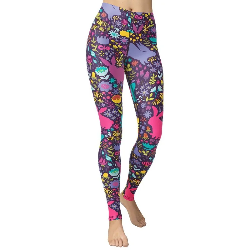 Easter Garden Yoga Leggings Country