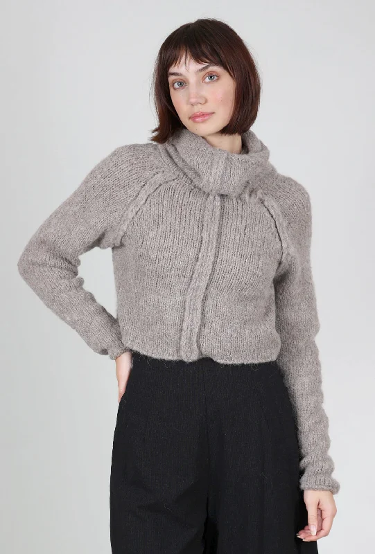 Samsa Chunky Crop Sweater, Faded Beige Cozy Women's Winter