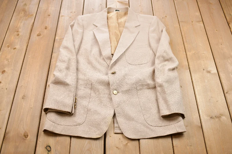Vintage 1990s Solid Color Blazer Jacket Geometric