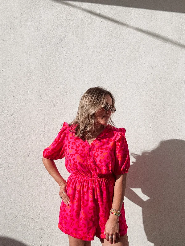 Gemma Leopard Print Romper Scandinavian