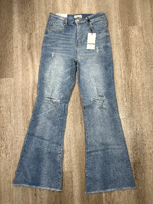 Jeans Flared By C’est Toi  In Blue Denim, Size: 8 Bold Women's Statement