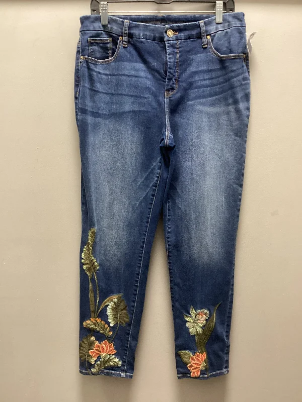 Jeans Boyfriend By Chicos In Blue Denim, Size: 10 Dynamic Women's High - energy Dynamic Women's High - energy