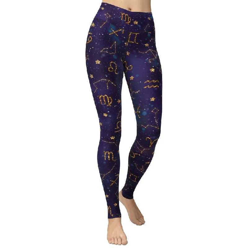 Zodiac Signs Yoga Leggings Dynamic Women's Moto
