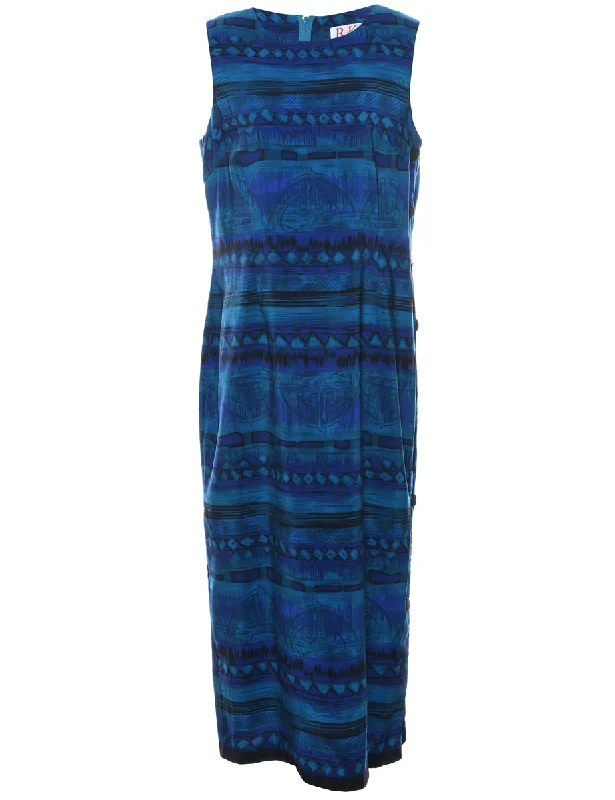 Abstract Pattern Dress - M Elegant Women's 