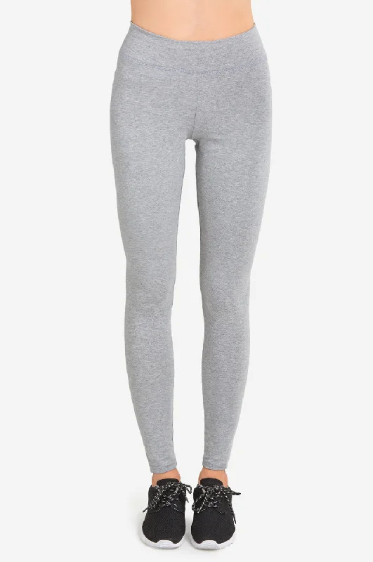 SOFRA LADIES COTTON LEGGINGS (WP4000_H.GRY) Hip Women's Retro