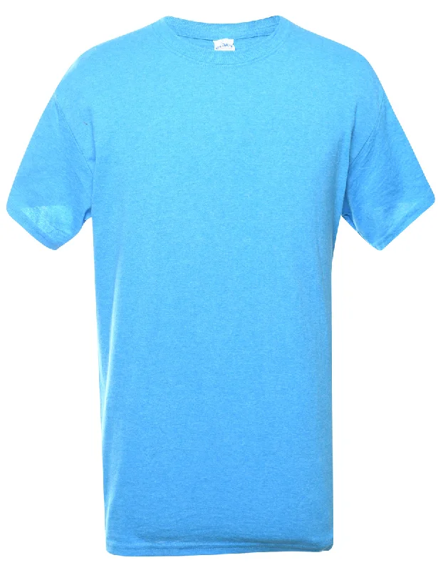 Blue Plain T-shirt - M Refined Women's Hand - crafted