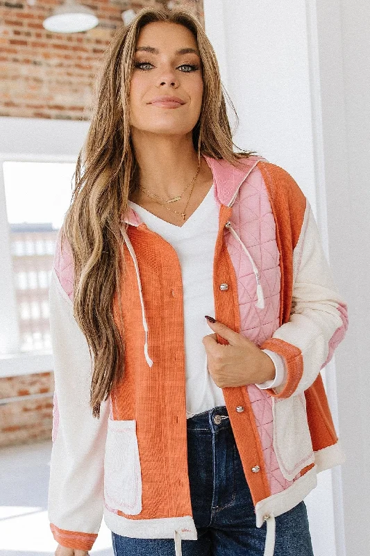 Felisha Quilted Patchwork Hooded Jacket | S-XL Sharp Women's Italian
