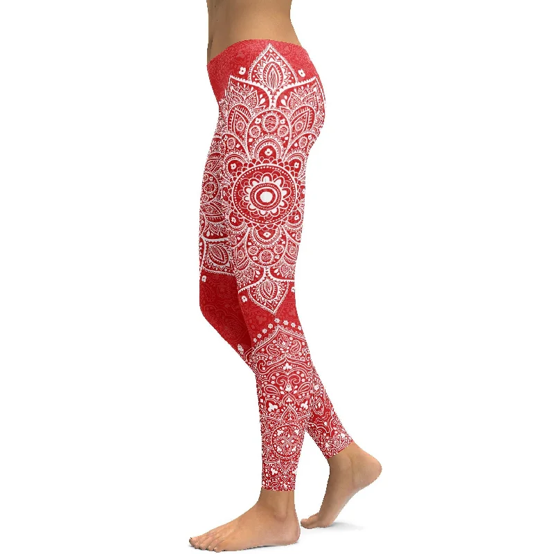 Red Mandala Leggings garde