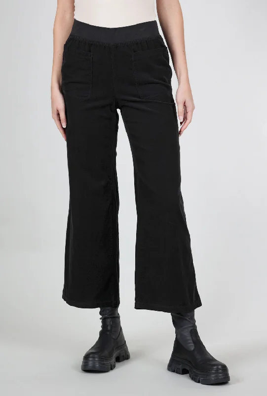 Jolene Wide Leg Cord, Black Gym