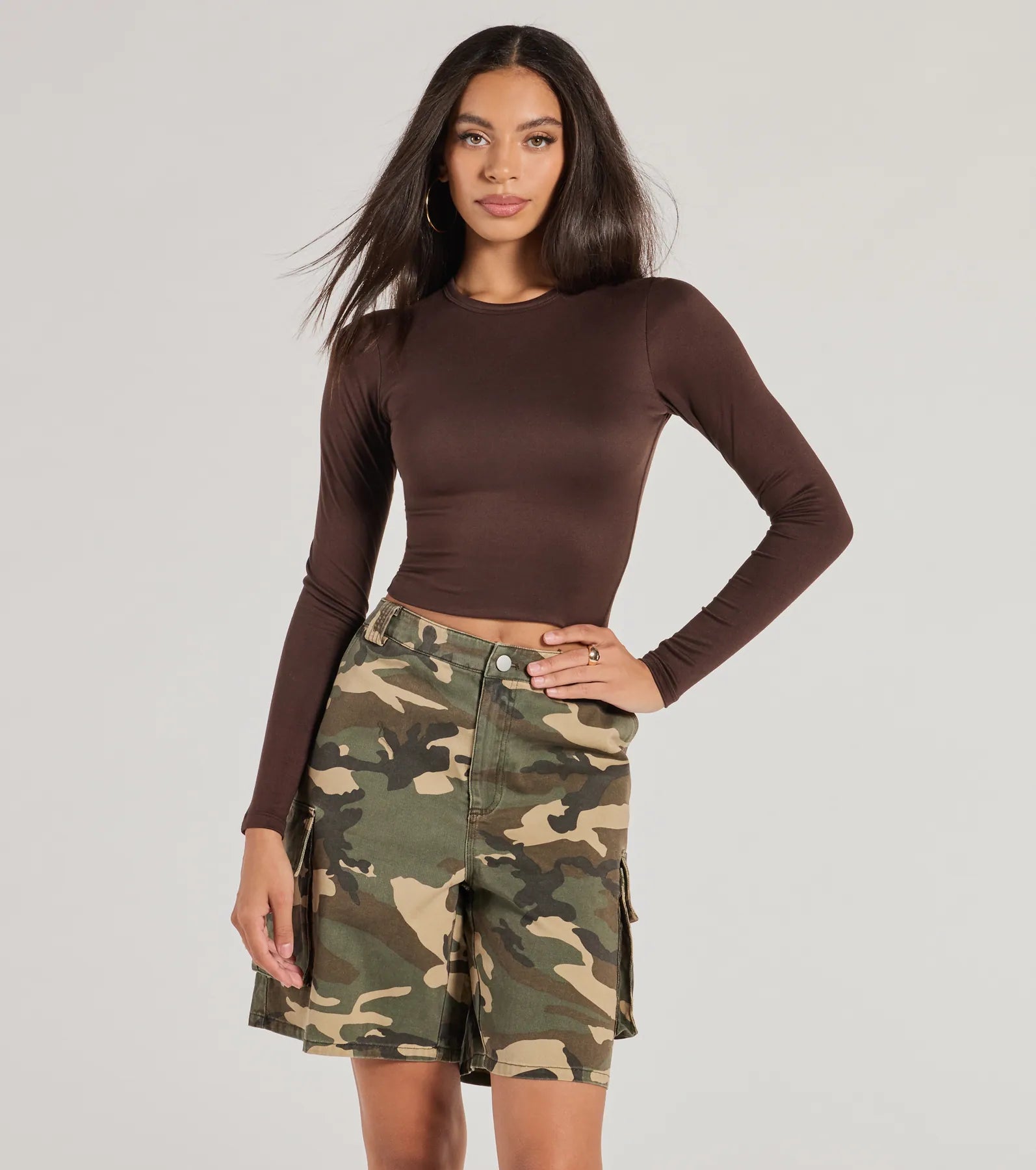 Essential Long Sleeve Crew Top Sharp Women's Italian