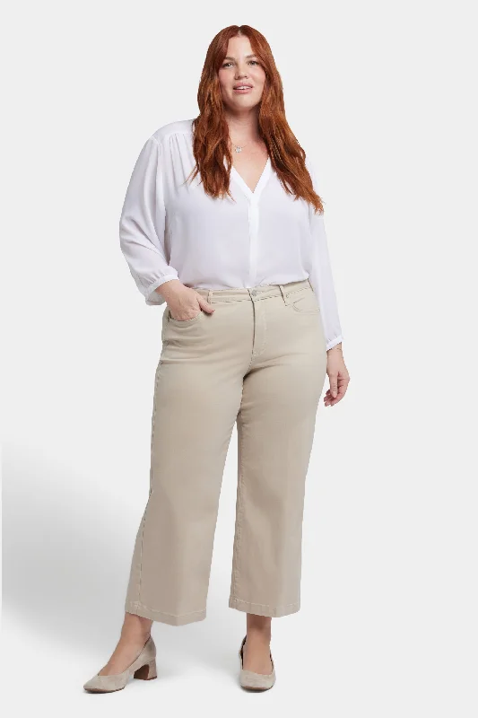 Teresa Wide Leg Ankle Jeans In Plus Size - Feather Minimalist Women's Casual