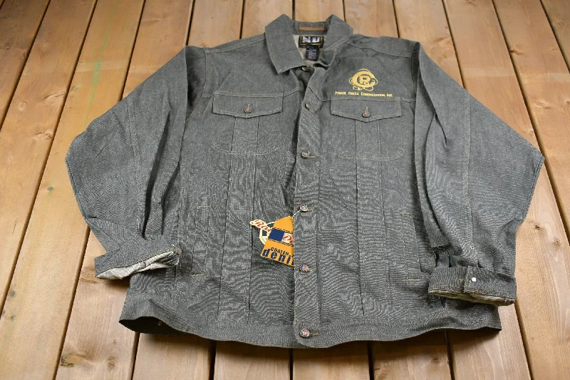Vintage 1990s Nu Wear Raw Denim Jacket Practical Women's Multi - 