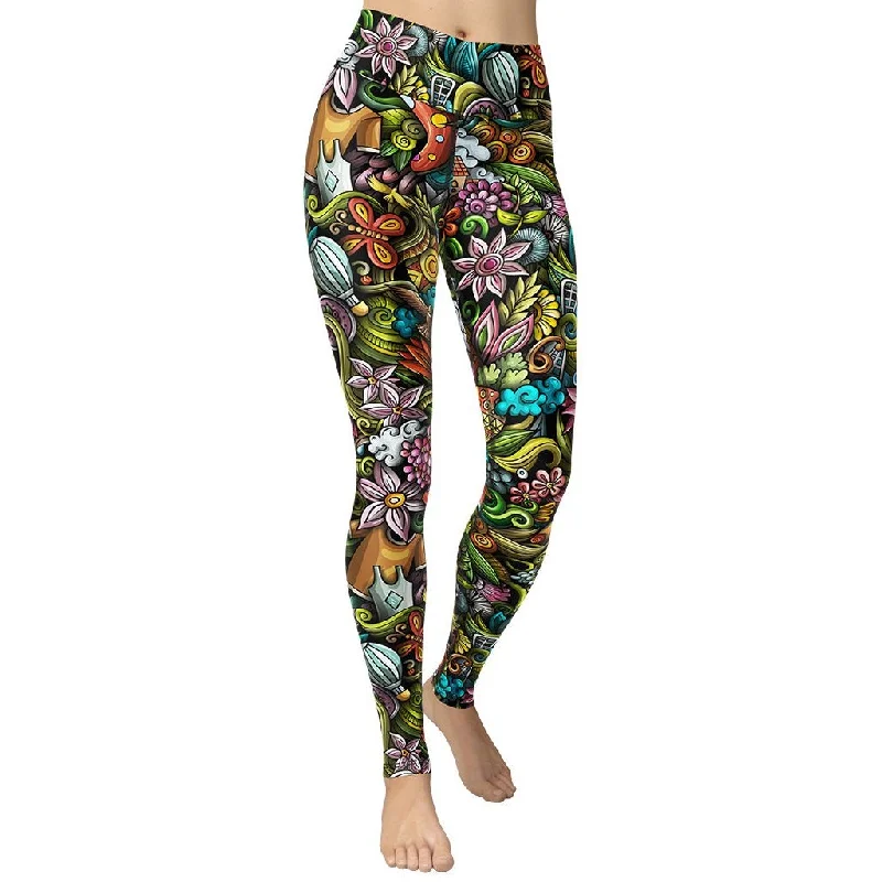 Springtime Yoga Leggings Bohemian Women's Free
