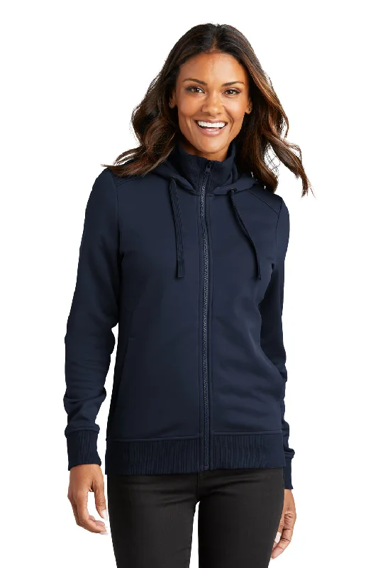 Port Authority Womens Smooth Fleece Full Zip Hooded Jacket - River Navy Blue garde