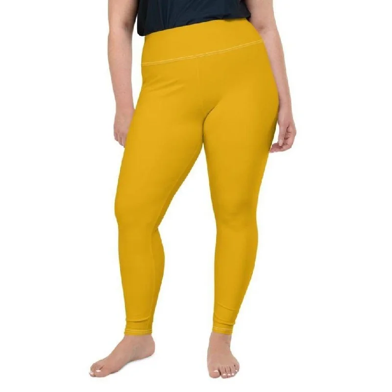 Mustard Yellow Plus Size Leggings Bold Women's Statement
