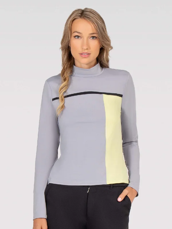 Riley Performance Mock Neck - Deep Pearl Combo Minimalist Women's Casual Minimalist Women's Casual