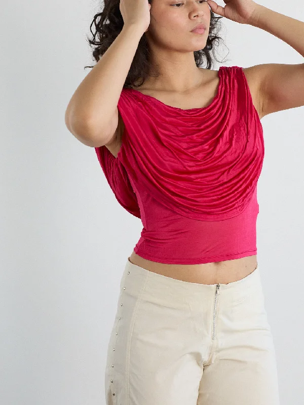 Galla Top - Raspberry Sleek Women's Metallic Sleek Women's Metallic
