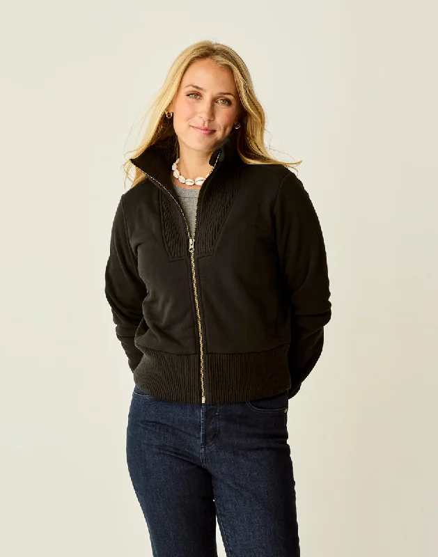 Briar Fleece Jacket: Black Artistic Women's Hand - painted