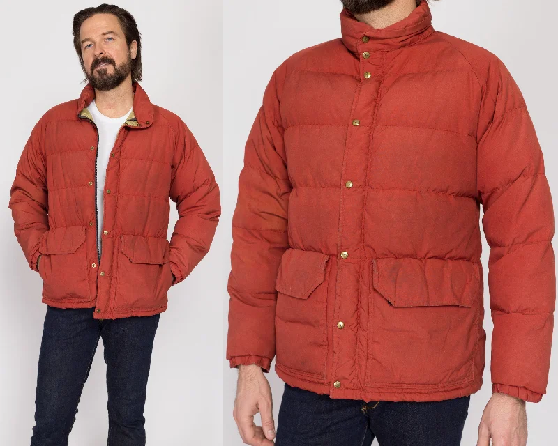 Medium 70s Rust Red Down Fill Puffer Winter Coat Artistic Women's Avant - 