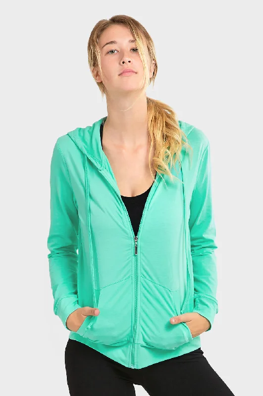 SOFRA LADIES SINGLE JERSEY ZIP-UP HOODIE JACKET (HDC7000A_MINT) Australian Beach
