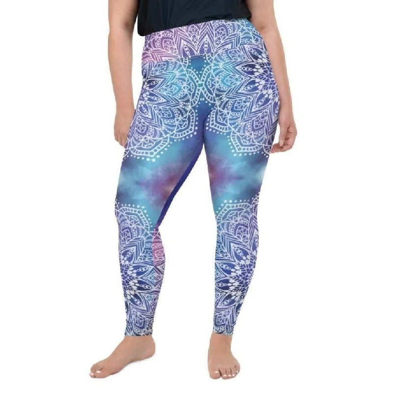 Dreamy Mandala Plus Size Leggings Sporty Women's Athleisure 