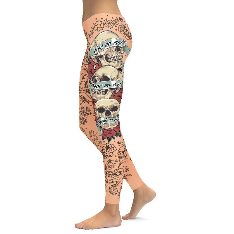 See no evil, Hear no evil, Speak no evil Leggings Refined Women's Velvet