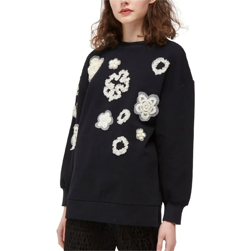French Connection Womens Embellished Sweatshirt, Black, X-Small Artistic Women's Hand - painted