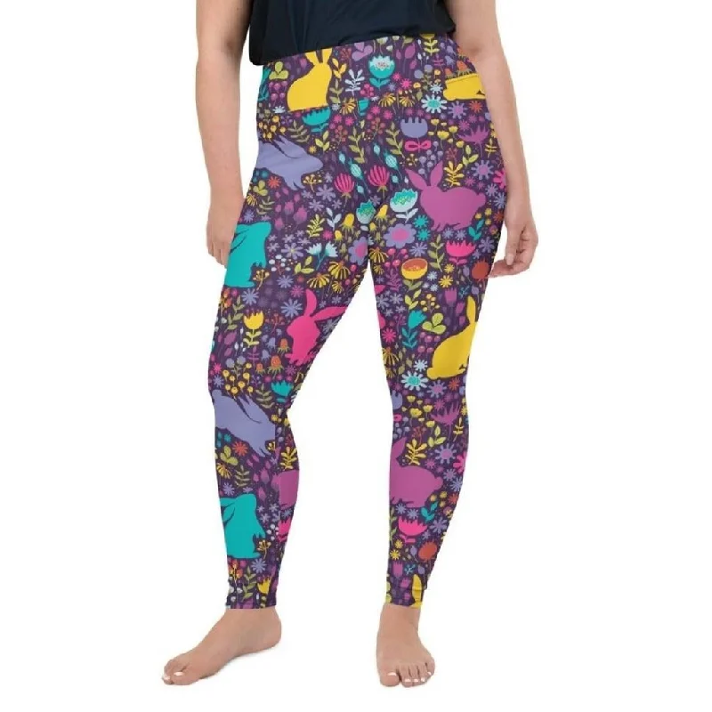 Easter Garden Plus Size Leggings Rugged Women's Outdoor 