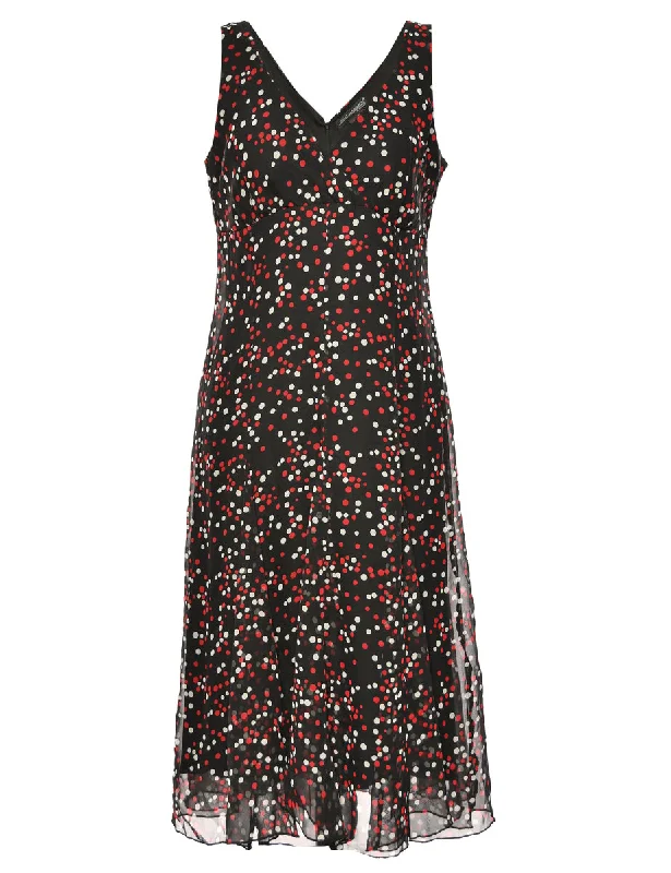 Midi Length Black Dress - L Contemporary 