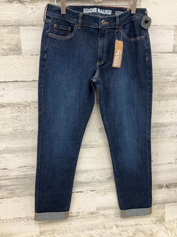 Jeans Straight By Eddie Bauer In Blue Denim, Size: 4 Dynamic Women's Moto