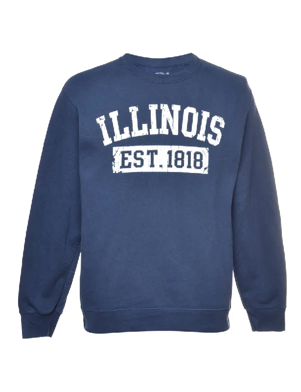 2000s Illinois Printed Sweatshirt - M Sophisticated Women's 
