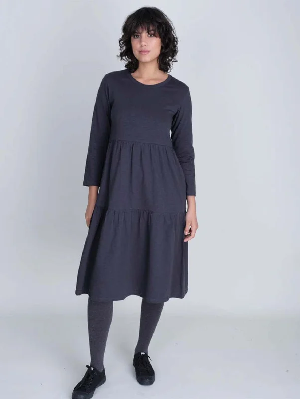 Maya Organic Cotton Jersey Dress | Grey Scandinavian