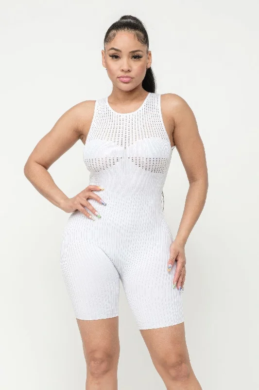Poinetlle Stitch Romper Polished Women's Silk
