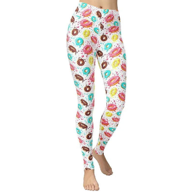 Doughnut Pattern Yoga Leggings Laid - back Women's Vibe