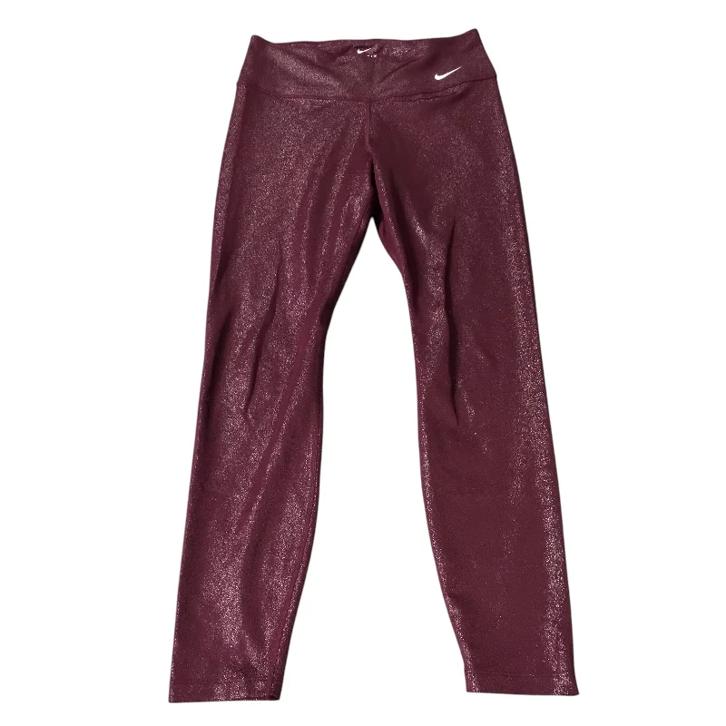 Athletic Leggings By Nike Apparel In Burgundy, Size: S Casual Women's Loose - fitting