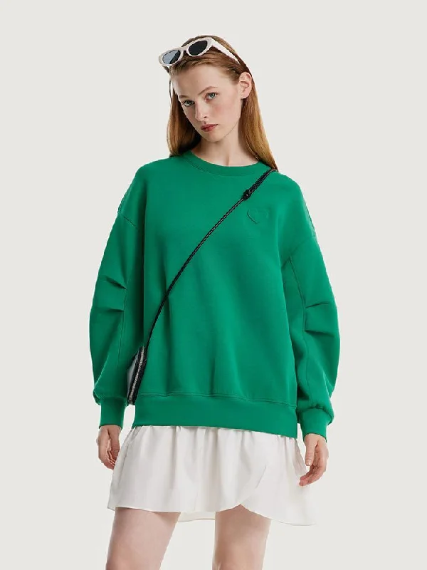 Faux Two-piece Sweatshirt Dress Paired With A Handbag Sophisticated Women's 