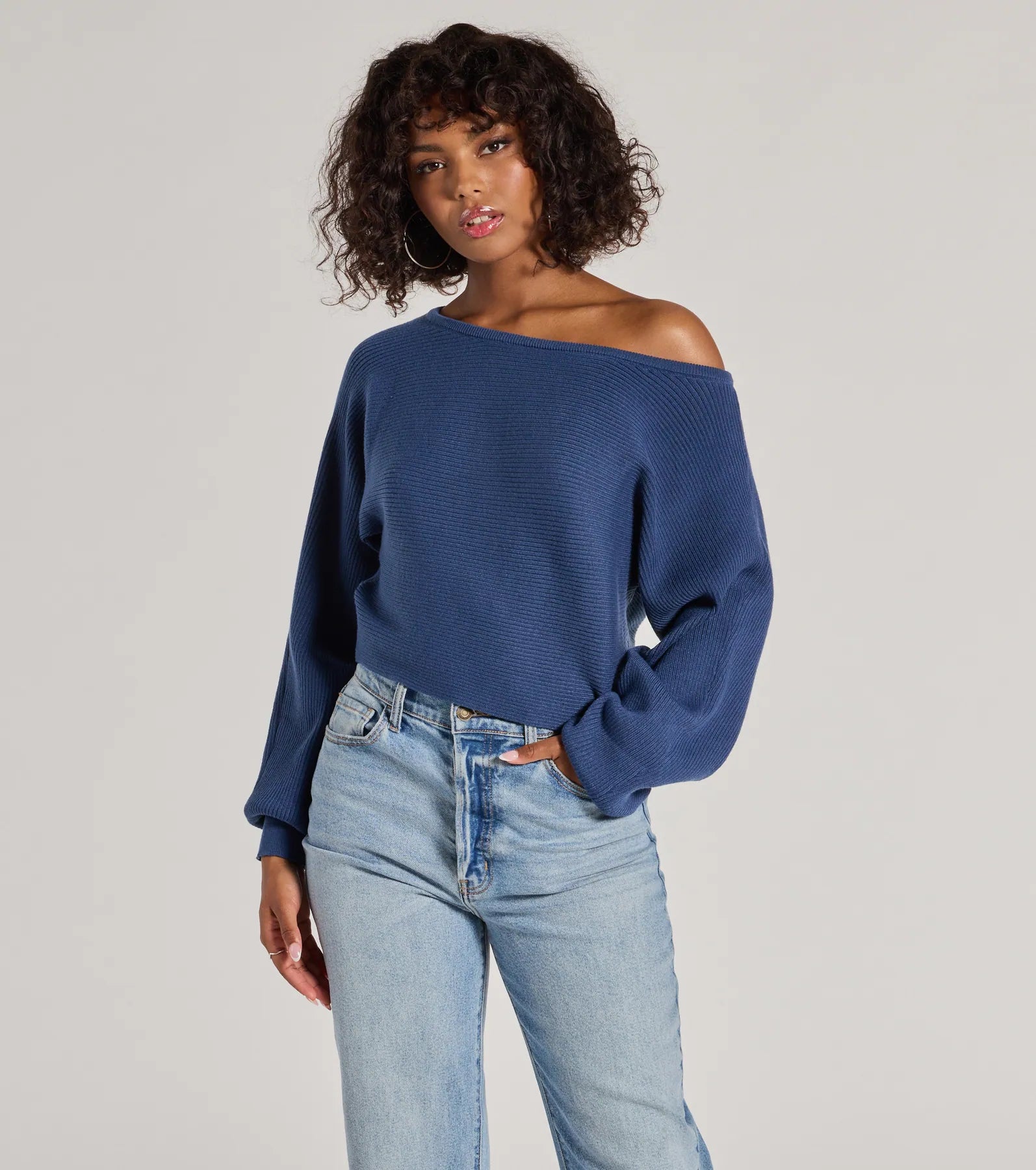 Cozy Cutie Ribbed Knit Boat Neck Sweater Confident Women's Power