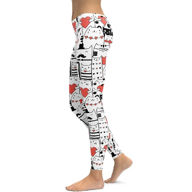 Kitties in Love Leggings Bohemian Women's Free