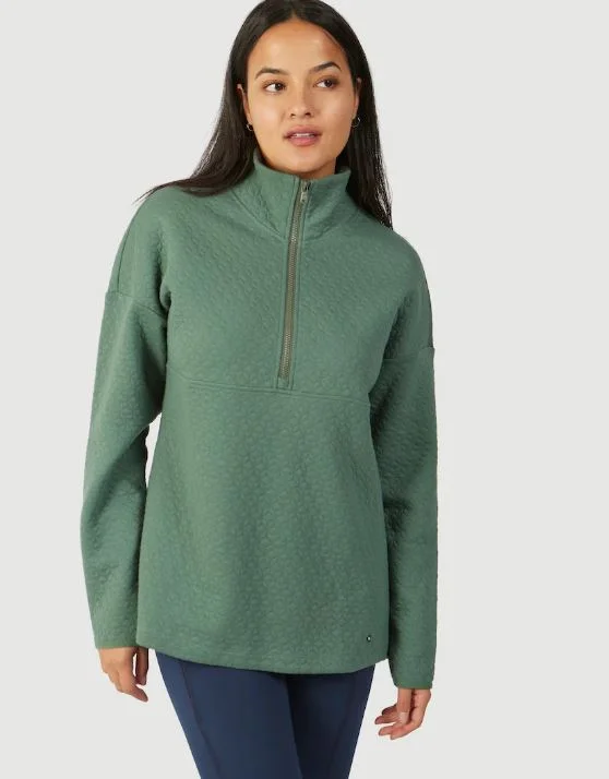 SALE! Women's Inga Long Zip Top | Fig Disco