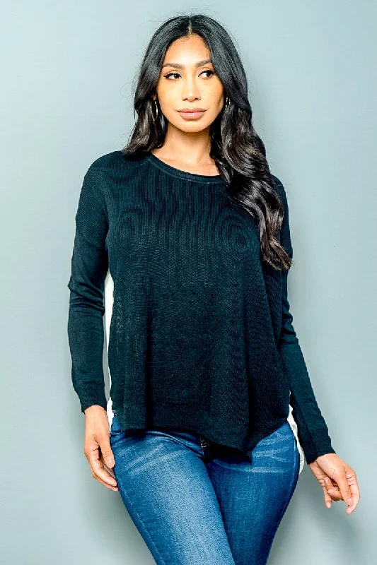 Long Sleeve Knit&Chiffon Top Sweater (VIT7055) Cashmere