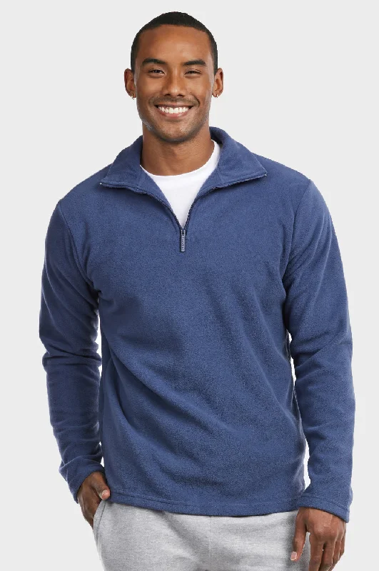 KNOCKER MEN'S POLAR FLEECE QUARTER PULLOVER (PF1000_DENIM) Preppy Women's College Preppy Women's College KNOCKER MEN'S POLAR FLEECE QUARTER PULLOVER (PF1000_DENIM) Preppy Women's College Preppy Women's College