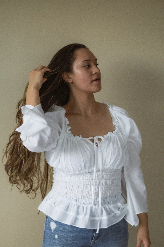 Peasant Blouse Dapper Women's Bow - adorned