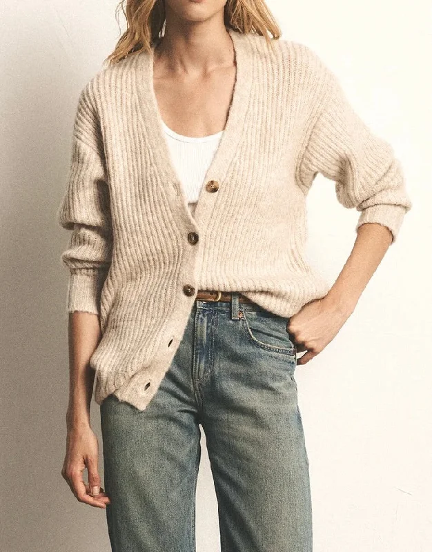 Josie Cozy Cardigan - Light Oatmeal Heather Monochromatic All - in - one