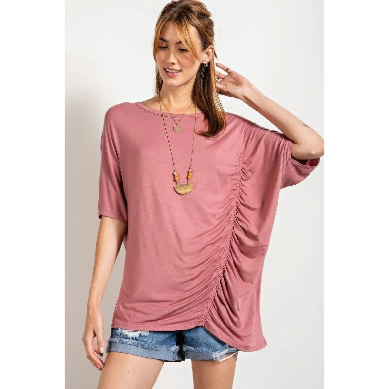Loose Fit And Ruched Detailing Top Traditional Women's 