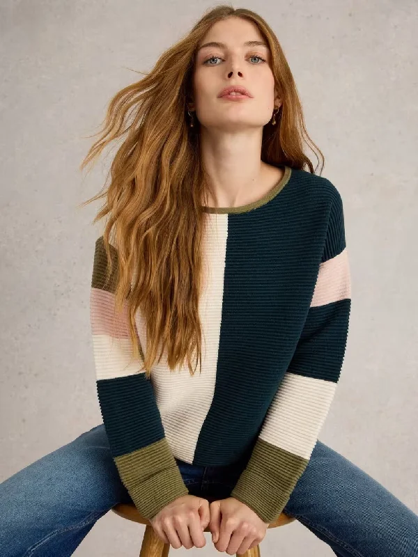 Jana Colourblock Jumper - Natural Multi European