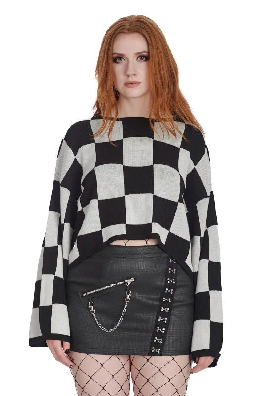 Checkered Babe Sweater French