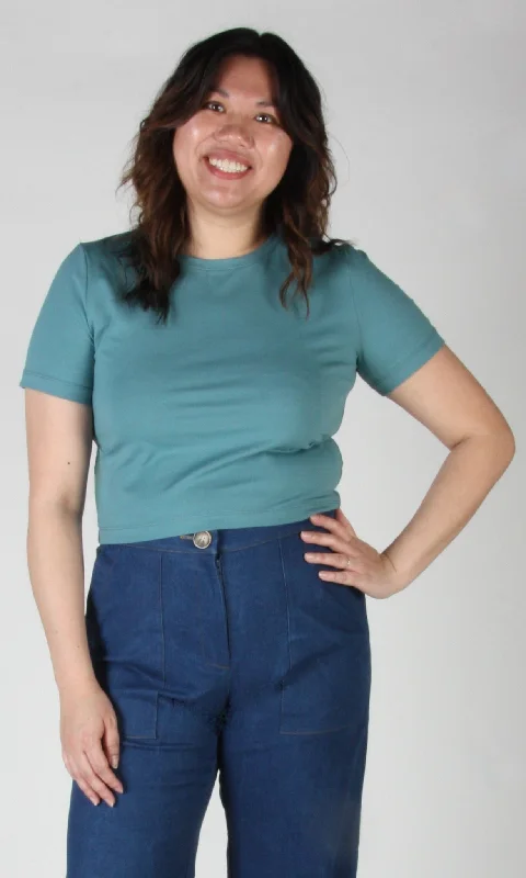 Hazel Grouse Tee - Deco Blue Relaxed Women's 
