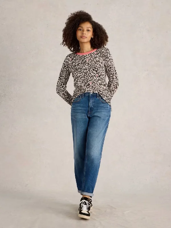 City Leo Heart Jumper - Natural Multi Contemporary 