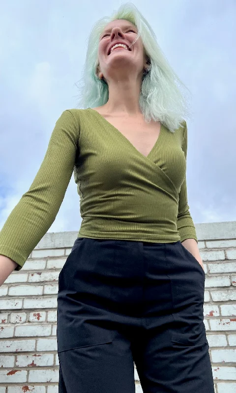 EXCHANGE - Crescentchest Top - Storm Grass Feminine Women's Style 