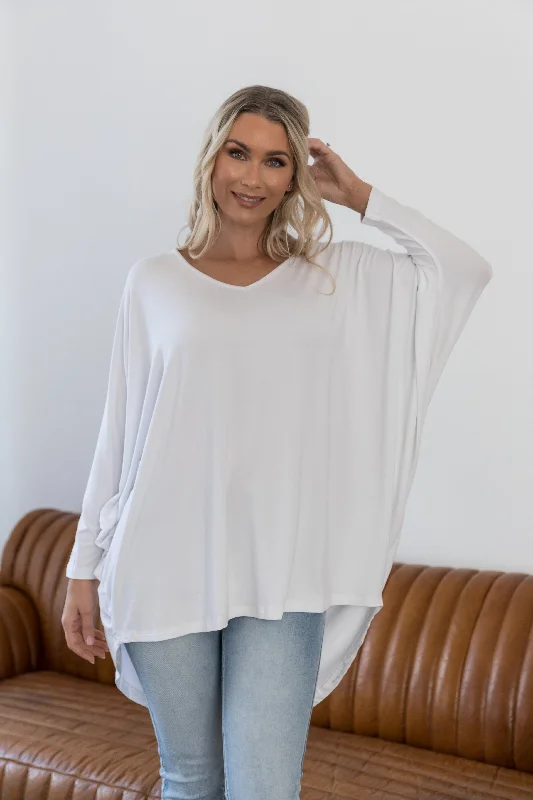 Long Sleeve Hi-Low Miracle Top | White Athletic Women's High -  Athletic Women's High - 